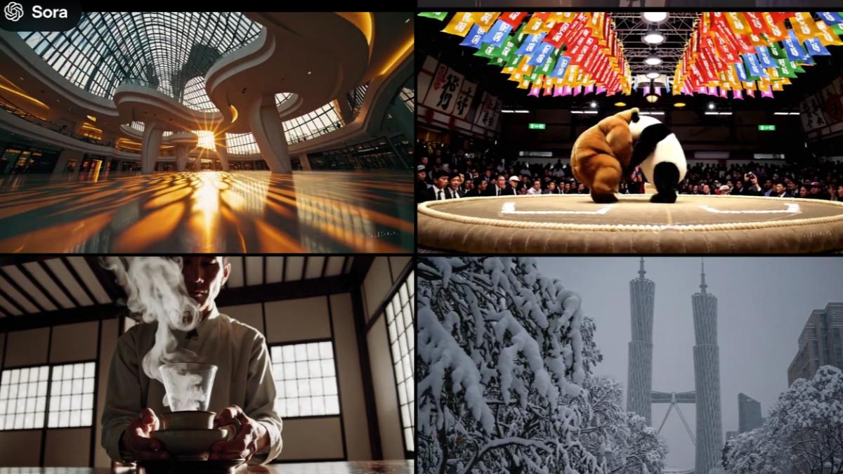 用戶只要輸入文字或圖片等,就可用Sora生成短影片。(圖/翻攝自OpenAI)