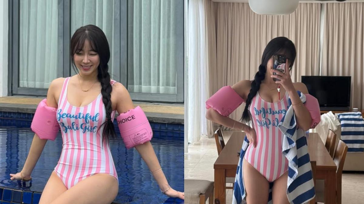 安芝儇泳衣掀起兩極評價,經紀人也留言。(圖/翻攝自安芝儇IG)
