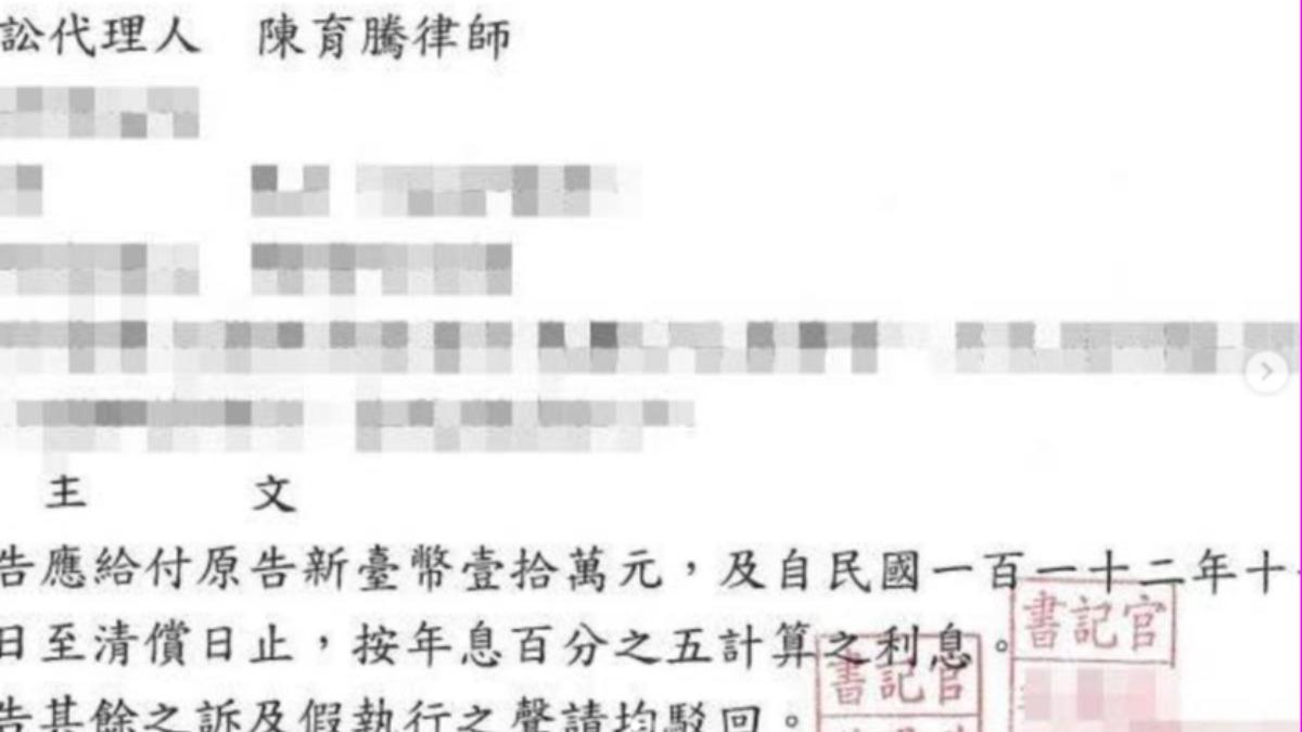 判決書主文。（圖／翻攝自IG@follow_lawyer_chen）