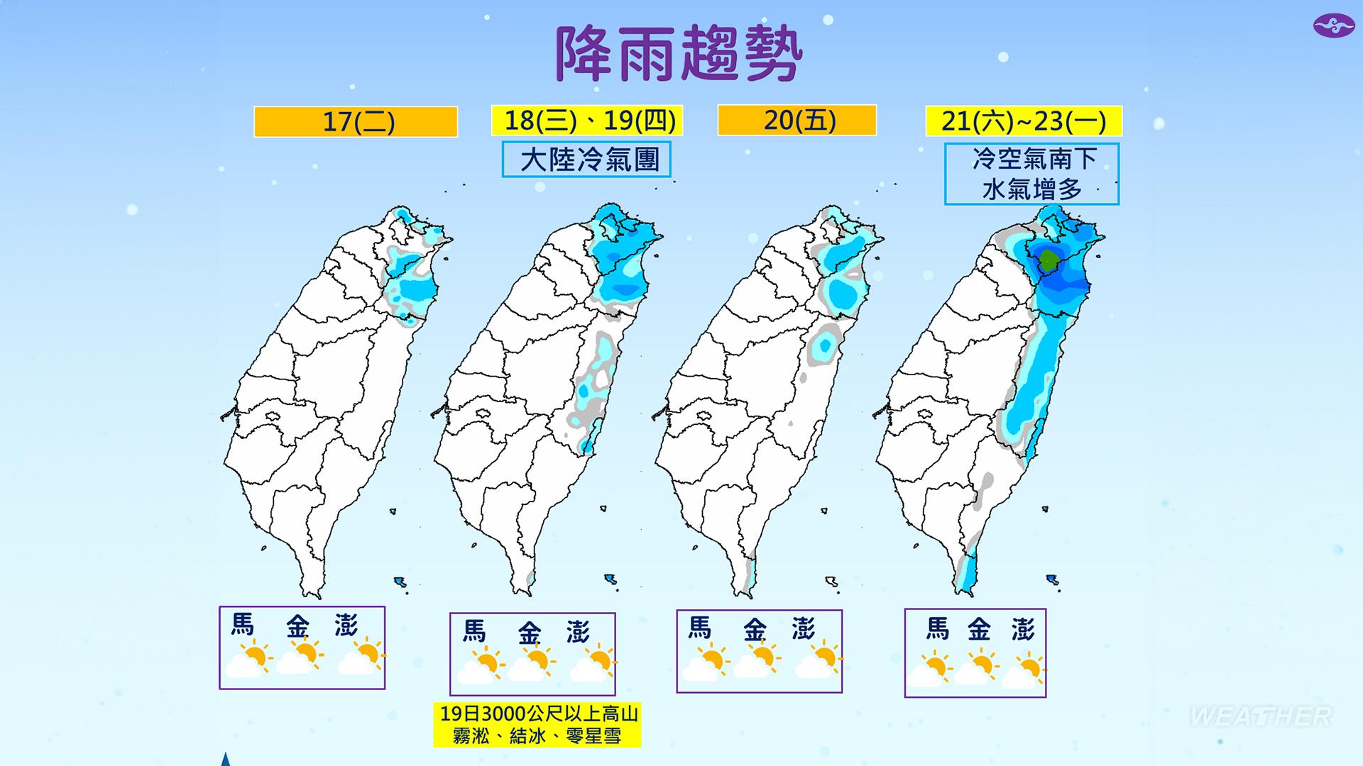 本週降雨趨勢。(圖/TVBS)