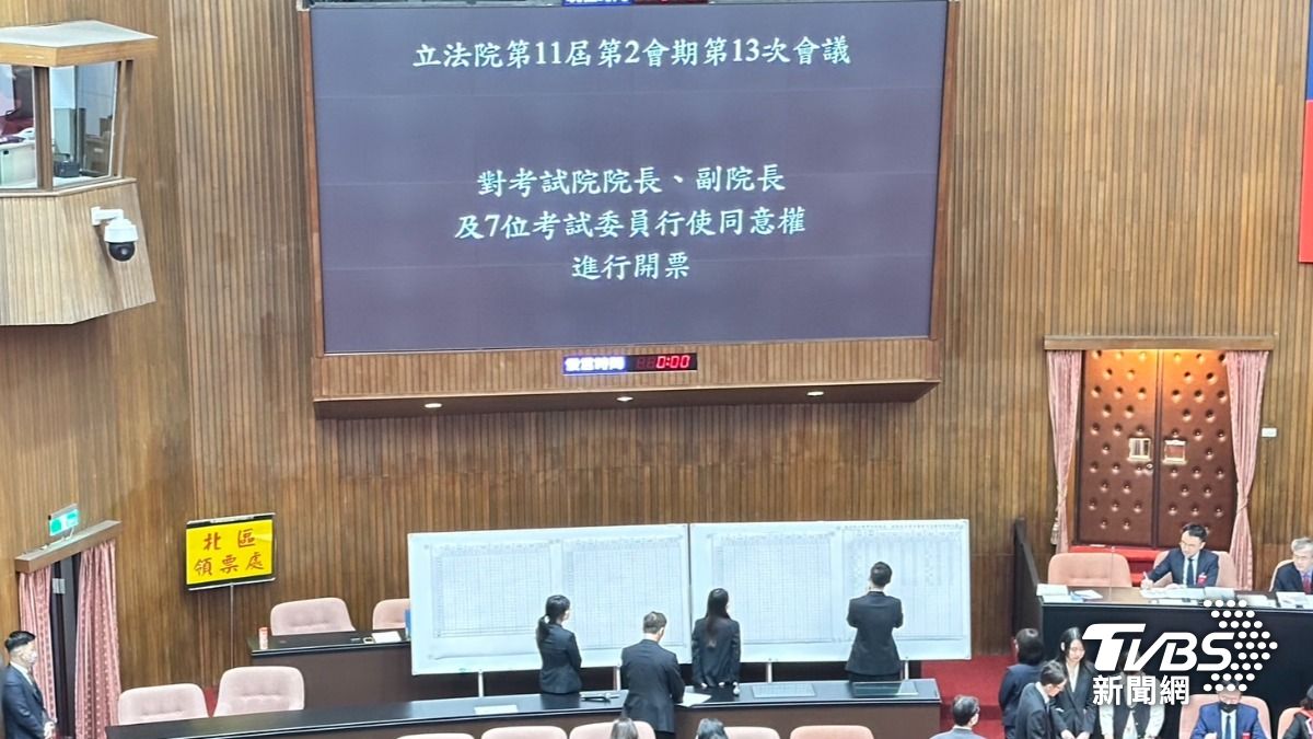 考試委員同意權案開票。(圖/潘袁詩羽攝)