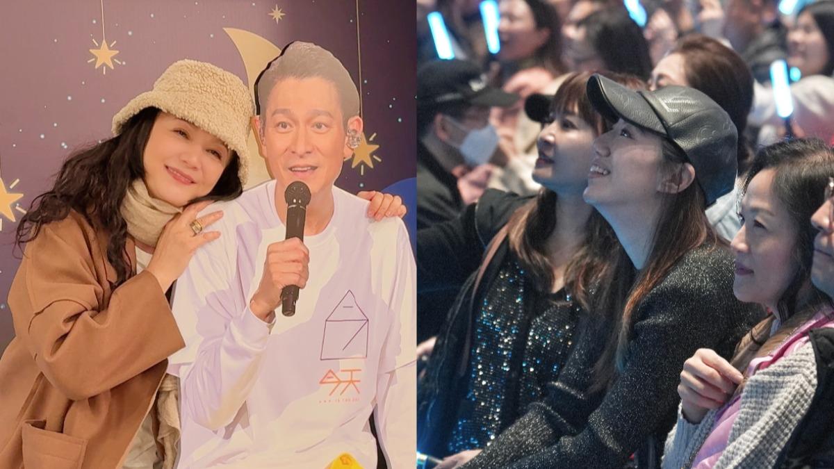 曾華倩（左圖）和汪詩詩現身搶看劉德華演唱會。（圖／台灣映藝提供）