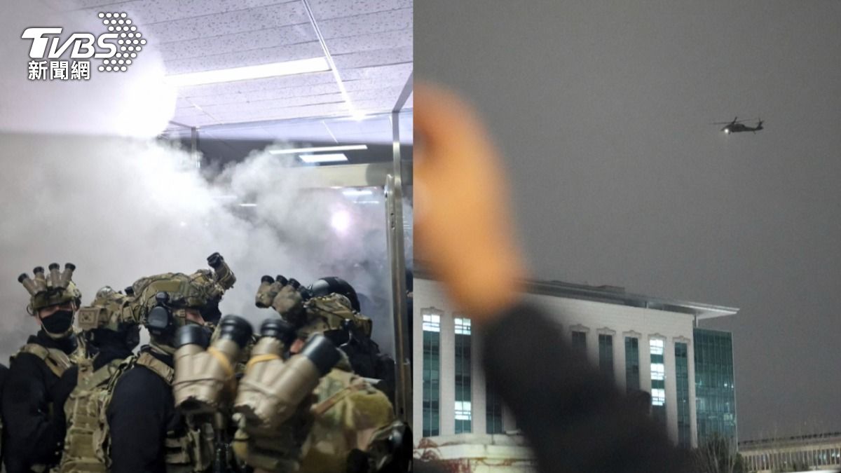 還原南韓戒嚴!1500軍人「攜1萬實彈」 12架黑鷹機空降國會
