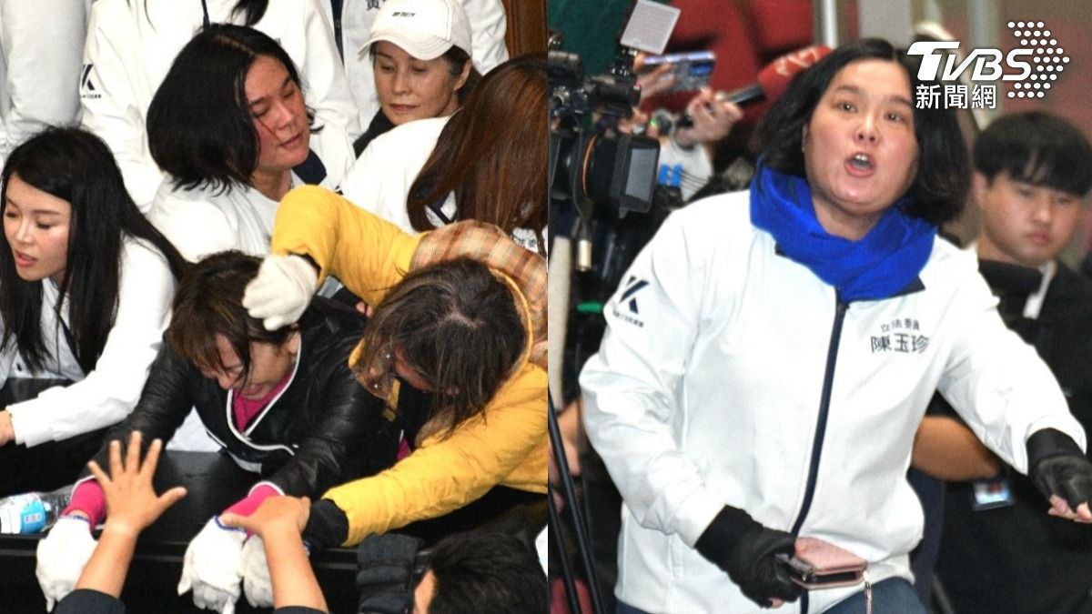 國民黨立委陳玉珍力抗多名女綠委。（圖／胡瑞麒攝）