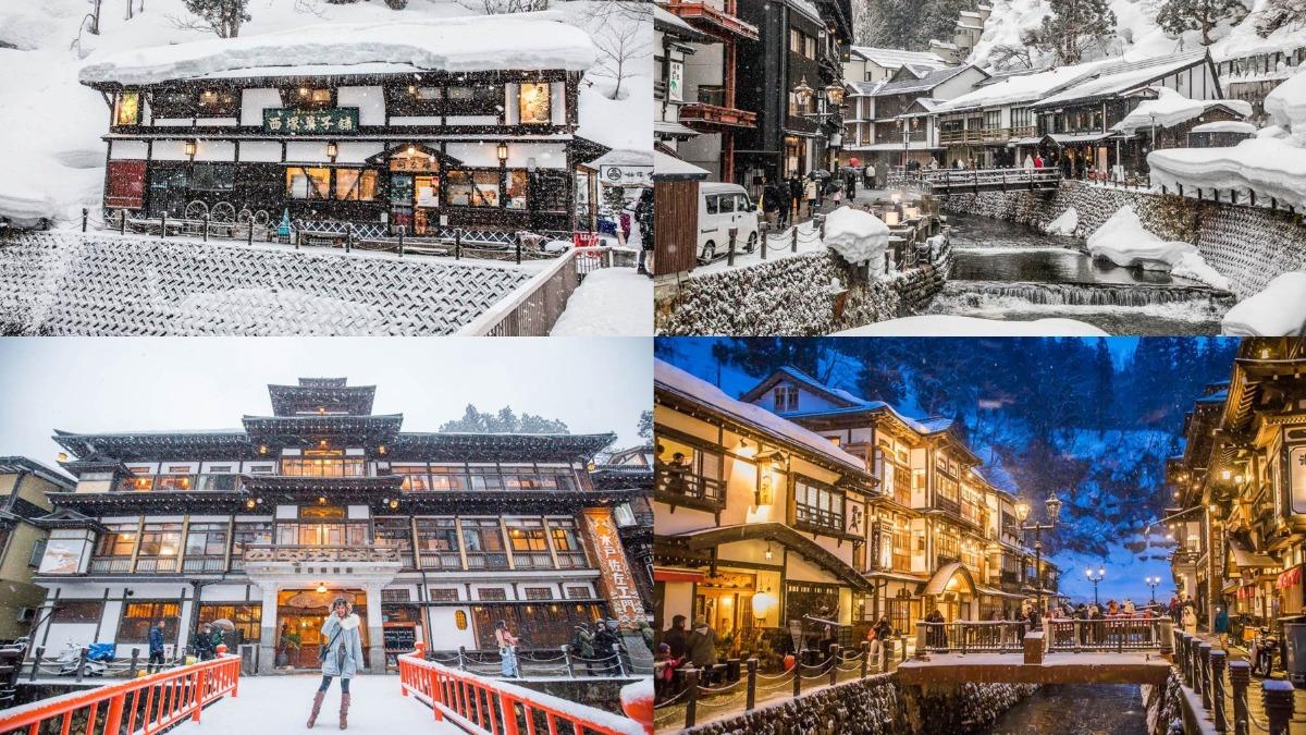 激似《神隱少女》場景!日本銀山溫泉飄雪超夢幻 傍晚點燈必打卡