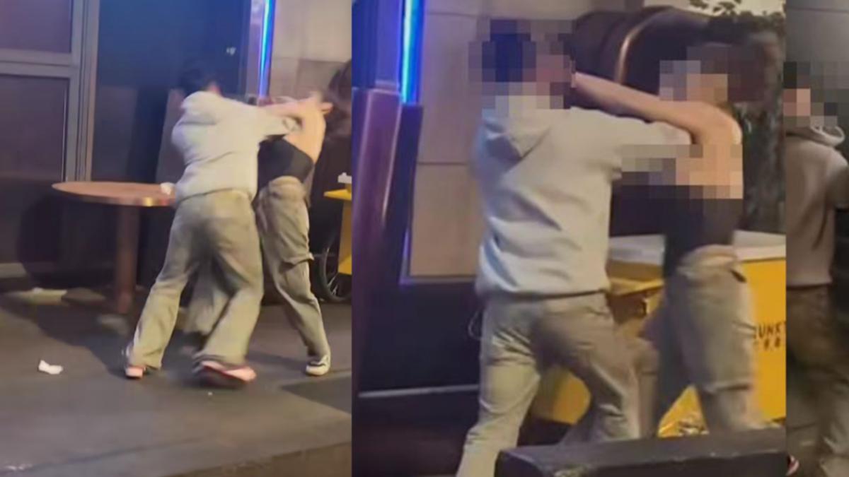 港街頭「男女狂互毆」扭打29秒！火爆畫面曝光　路人看傻
