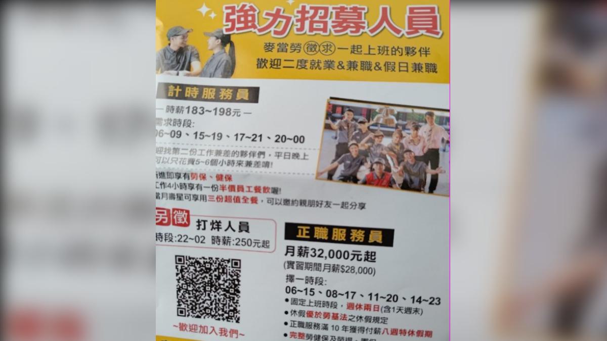 網友好奇，麥當勞有多缺人？（圖／翻攝自PTT）