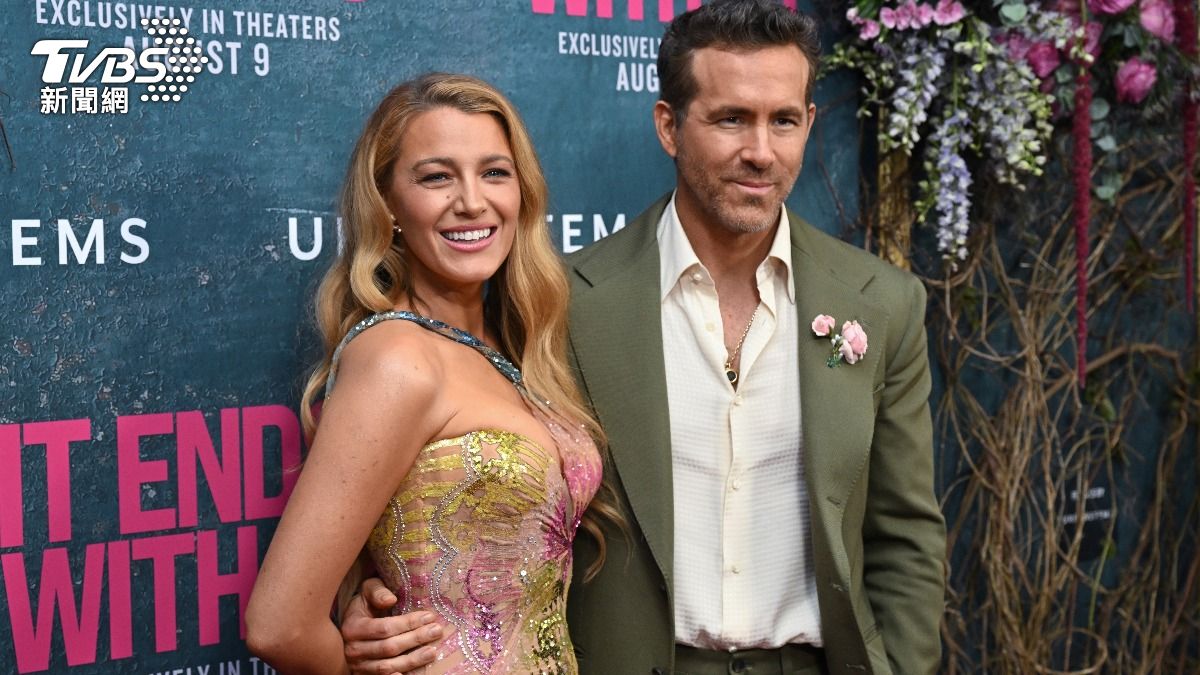 布蕾克萊芙莉與丈夫萊恩雷諾斯（Ryan Reynolds）。（圖／達志影像美聯社）