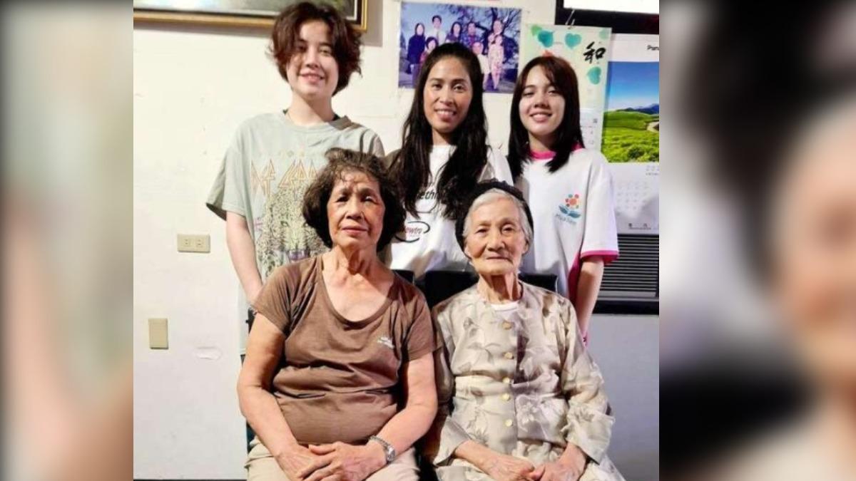 莊美梅祭師與家人合影。(圖/翻攝自花蓮縣吉安鄉官網)