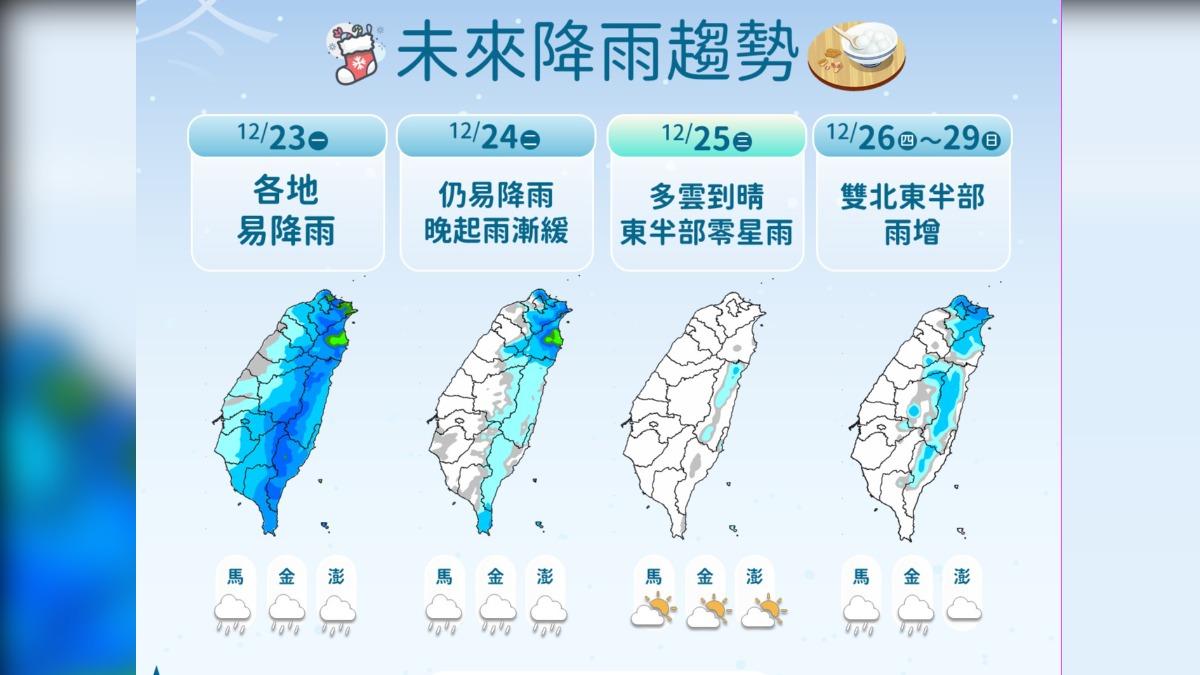 未來降雨趨勢。(圖/氣象署)
