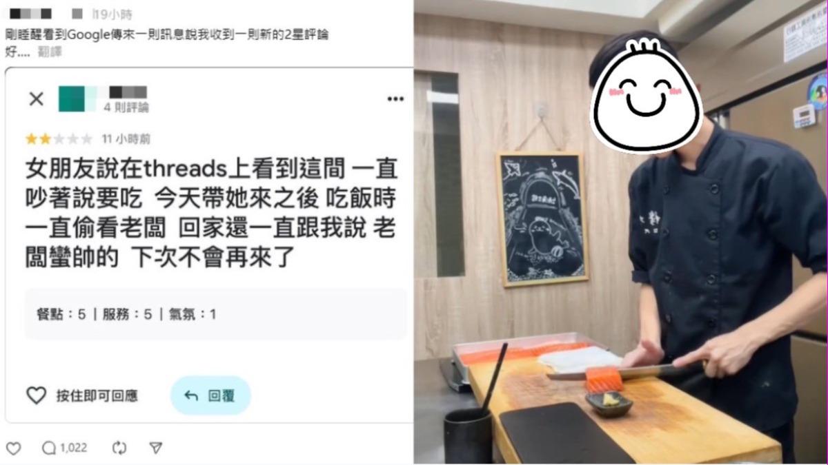 「老闆太帥」女友狂偷看!他怒留2星負評 網見長相秒懂:嚇死人