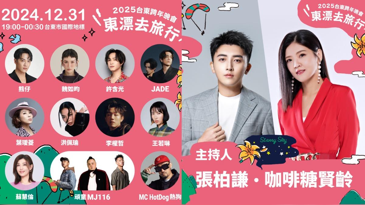 台東2025年跨年晚會卡司陣容強大。（圖／翻攝自縣府臉書）