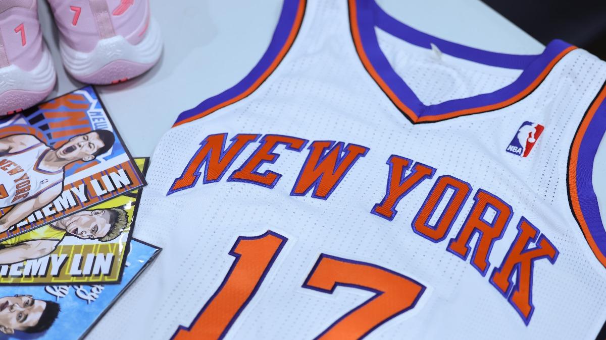 林書豪在NBA紐約尼克的戰袍。(圖/新北國王提供)