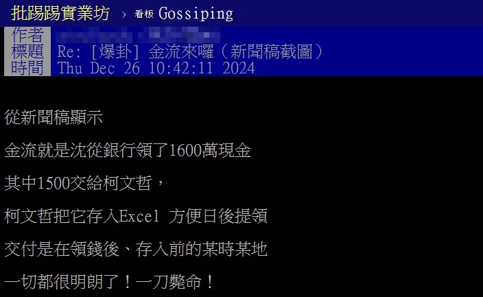 柯文哲遭起訴引起網友議論。(圖/翻攝自PTT)