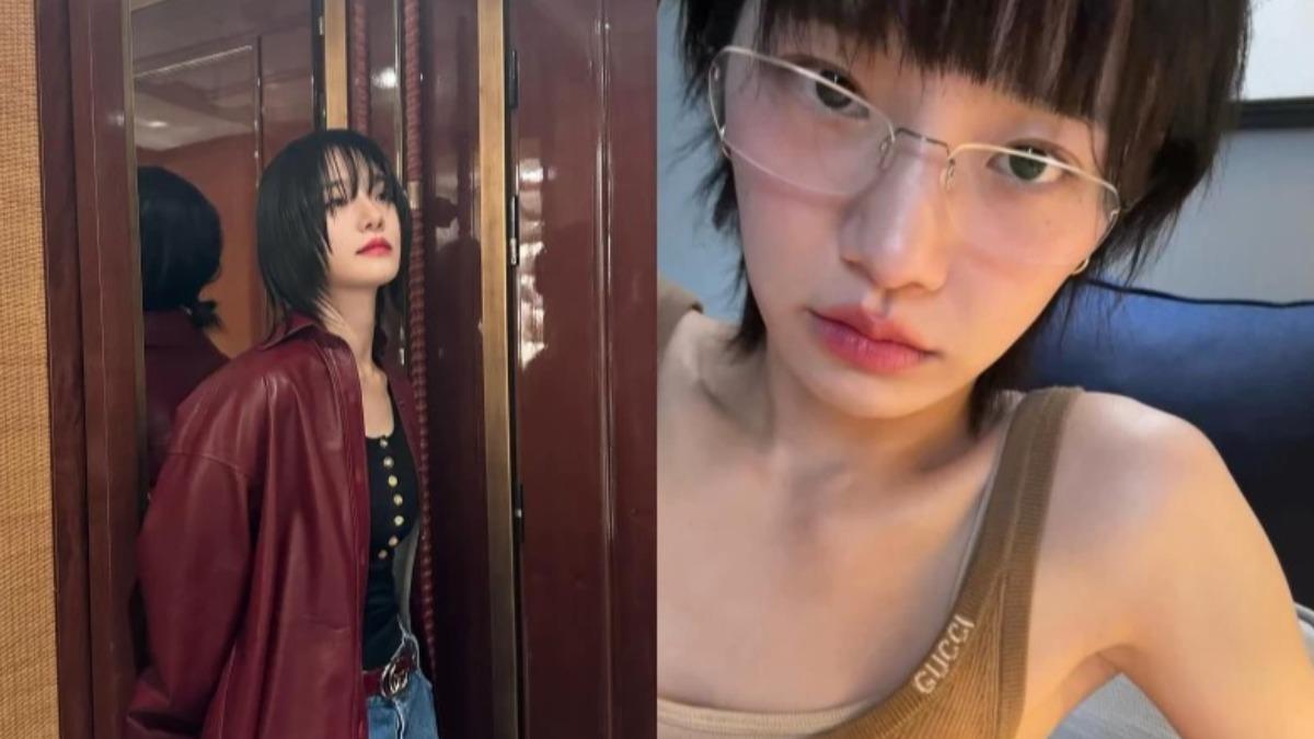朴珪瑛少年感穿搭：皮外套。（圖／翻攝自IG@lavieenbluu）