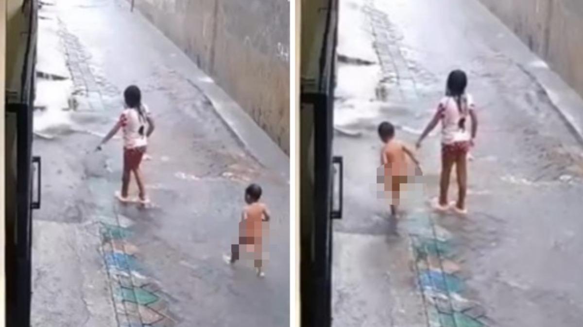 有片／看姊姊指向路邊水溝　印3歲童靠近一踩瞬間被吞噬