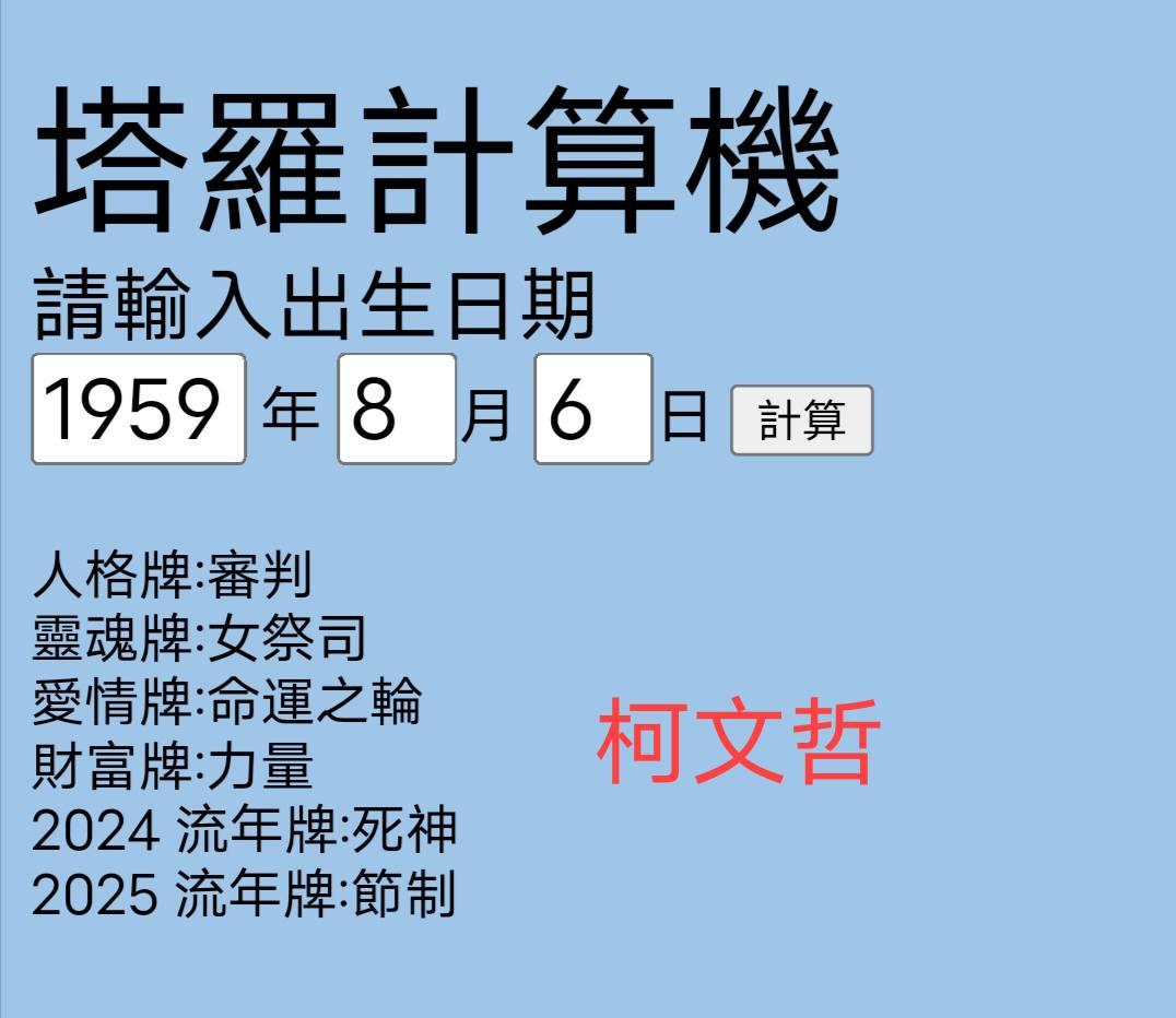 柯文哲流年。(圖/翻攝自李靜唯臉書)