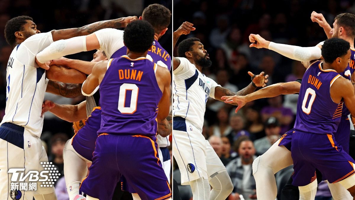 NBA／太陽獨行俠全武行！諾基奇搧巴掌挨揍　3人扭打全驅逐