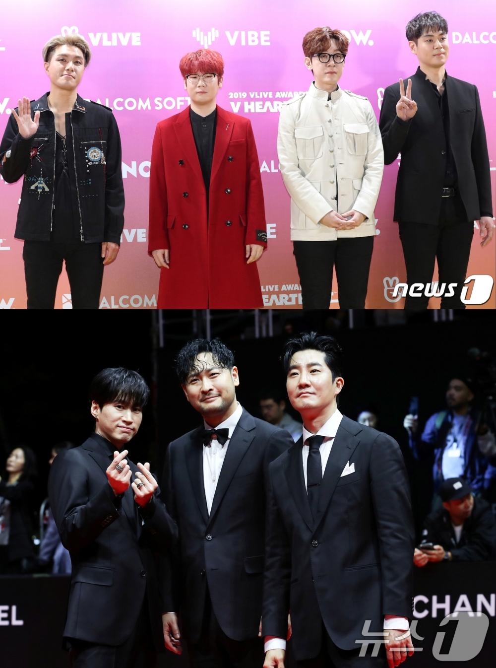 Woollim娛樂曾栽培出Nell(上)跟Epik High(下)。(圖/news1提供)