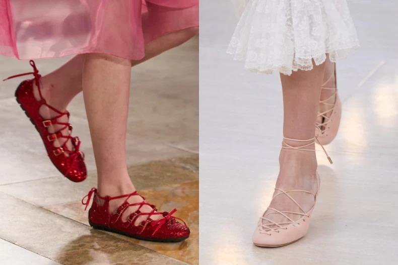 綁帶鞋。(圖/Simone Rocha、Chloé提供)