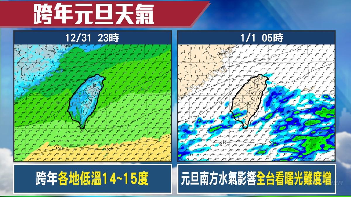 跨年元旦天氣。(圖/TVBS)
