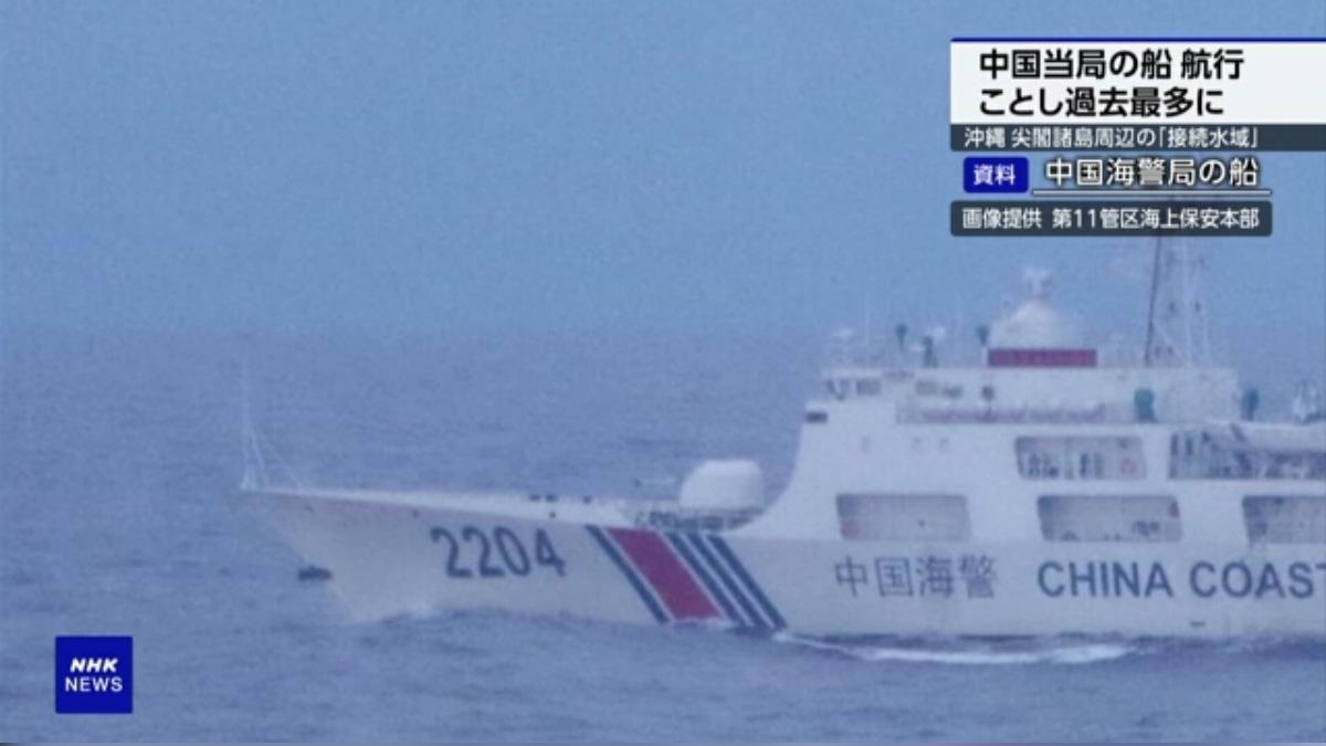 中國公務船航行釣魚台鄰接區353天 日統計創2008年後新高