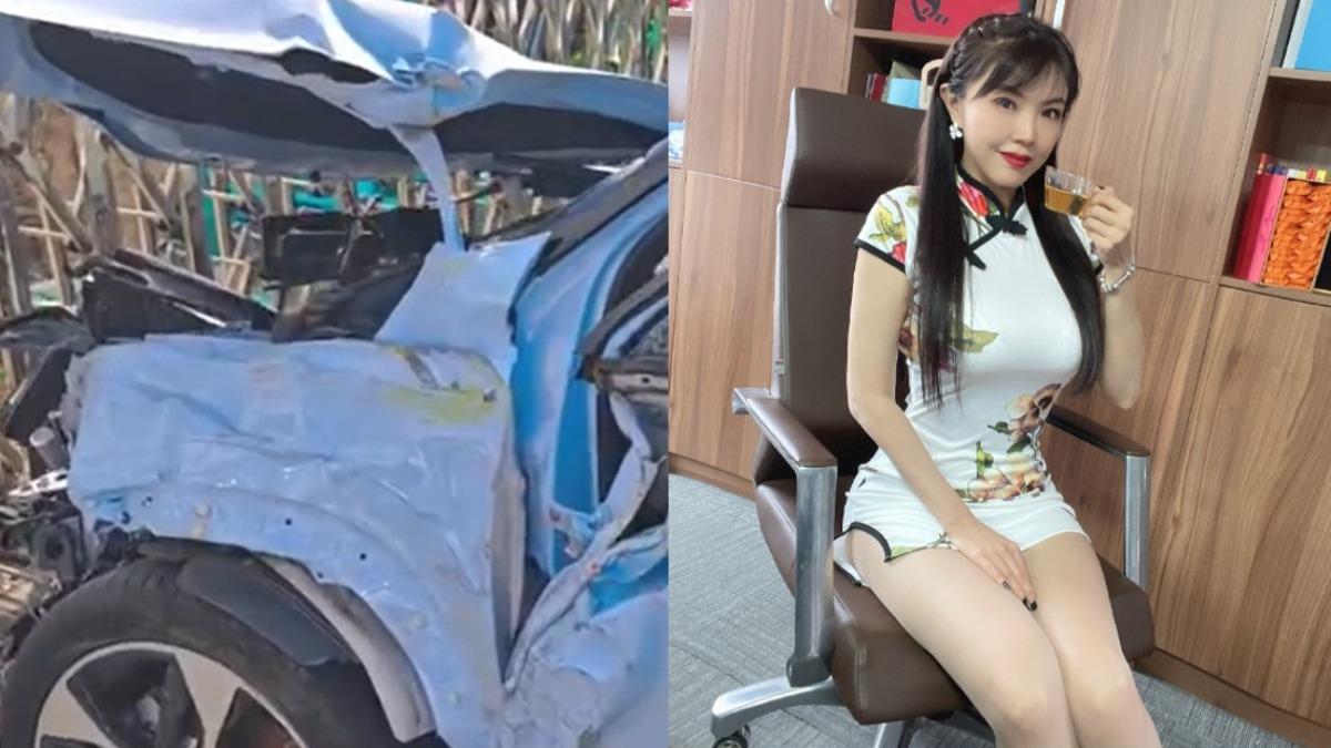 上月才撞爛一輛電動車　「移動神主牌」劉樂妍又出車禍了！