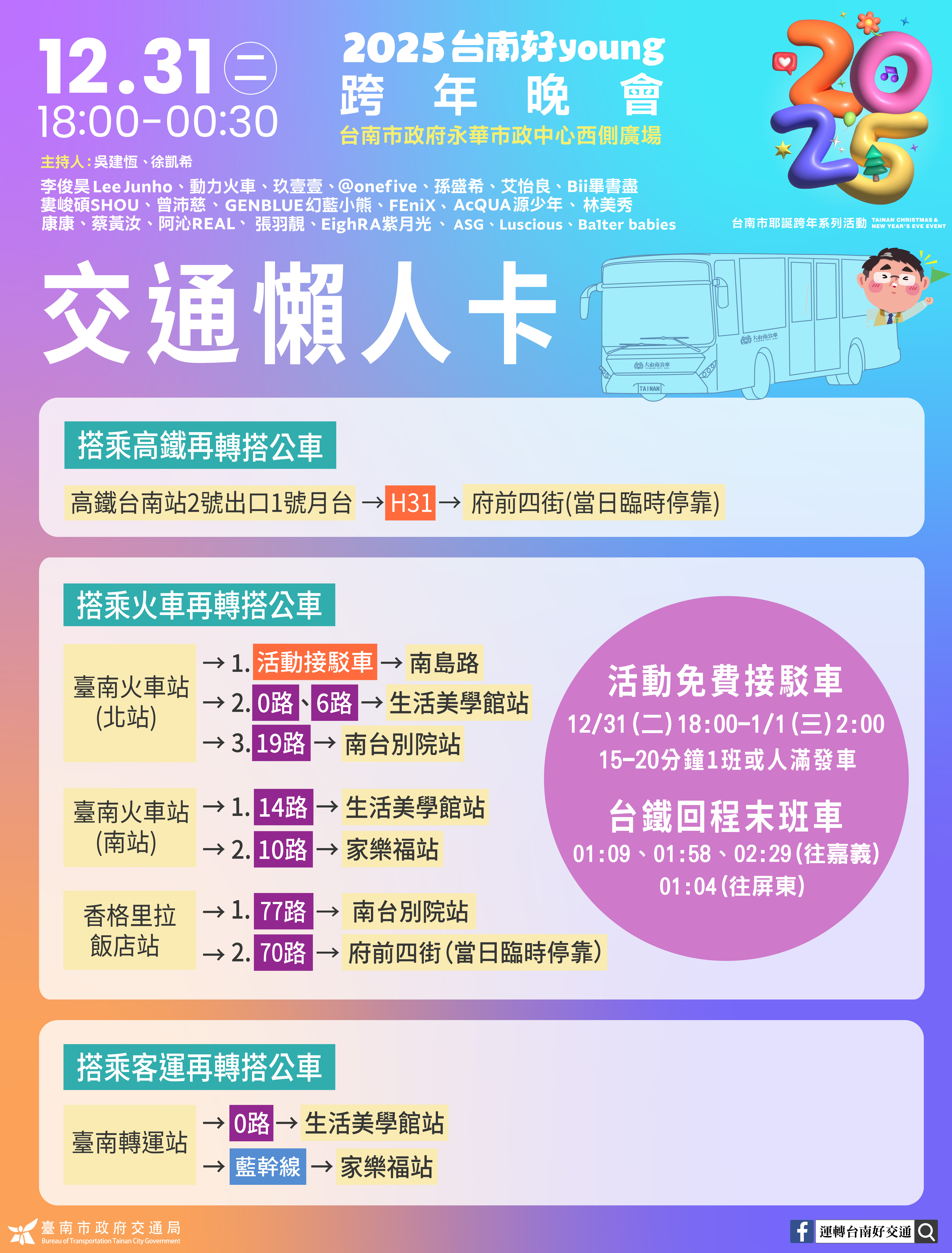 台南跨年交通管制-台南跨年交管-台南跨年演唱會交管-台南跨年演唱會交通管制