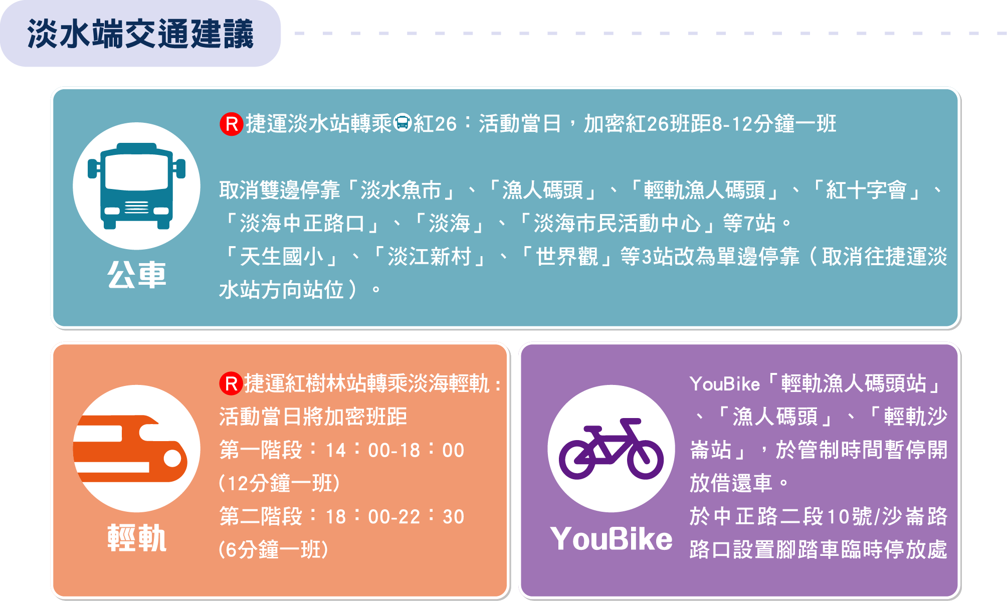 淡水端交通建議。（圖／新北文化局）