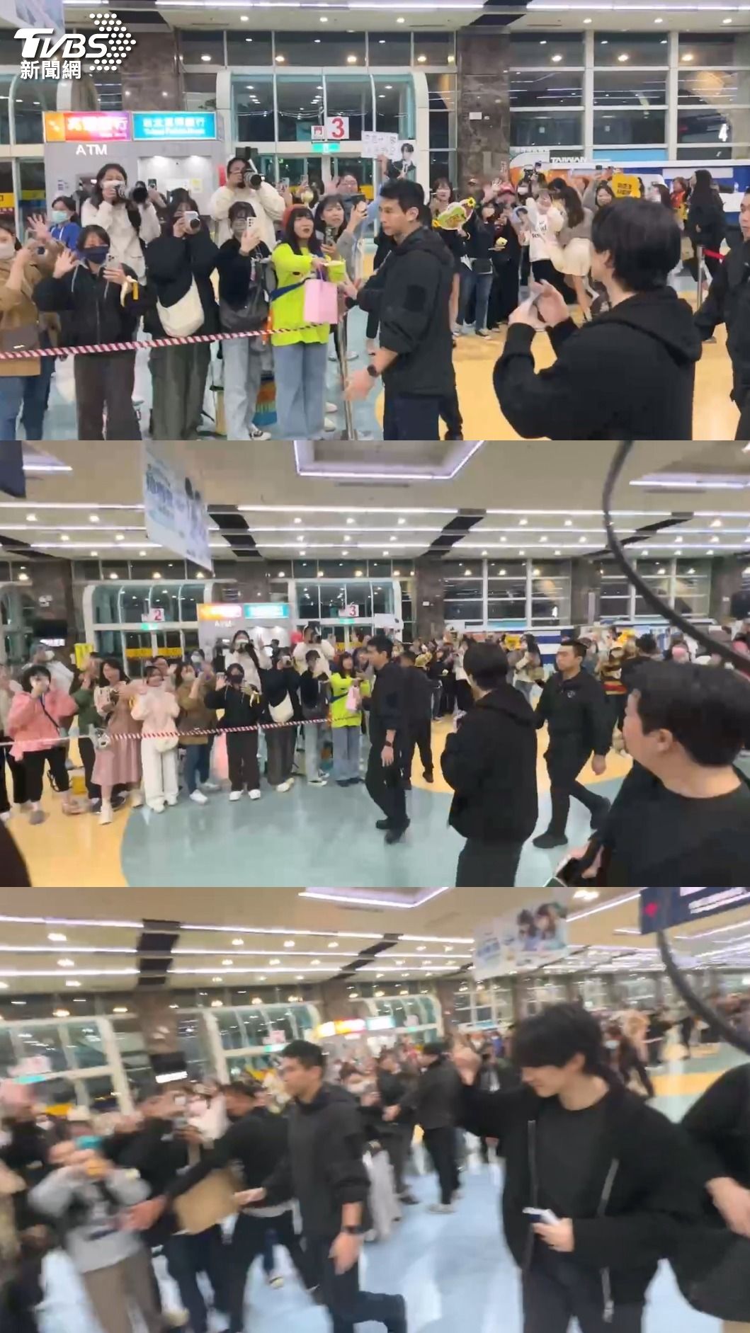 李俊昊不斷做收下粉絲心意的動作,也應要求比愛心。(圖/TVBS)