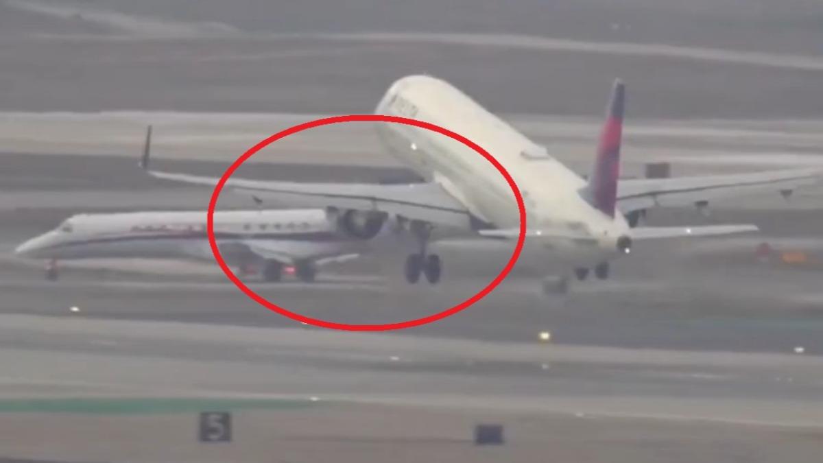 洛杉磯機場2飛機險跑道上相撞! 塔台狂喊「停下來」畫面曝