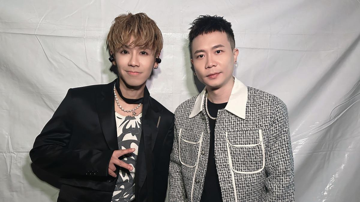 鼓鼓(左)和蕭秉治在台中趕2場跨年。(圖/相信音樂提供)