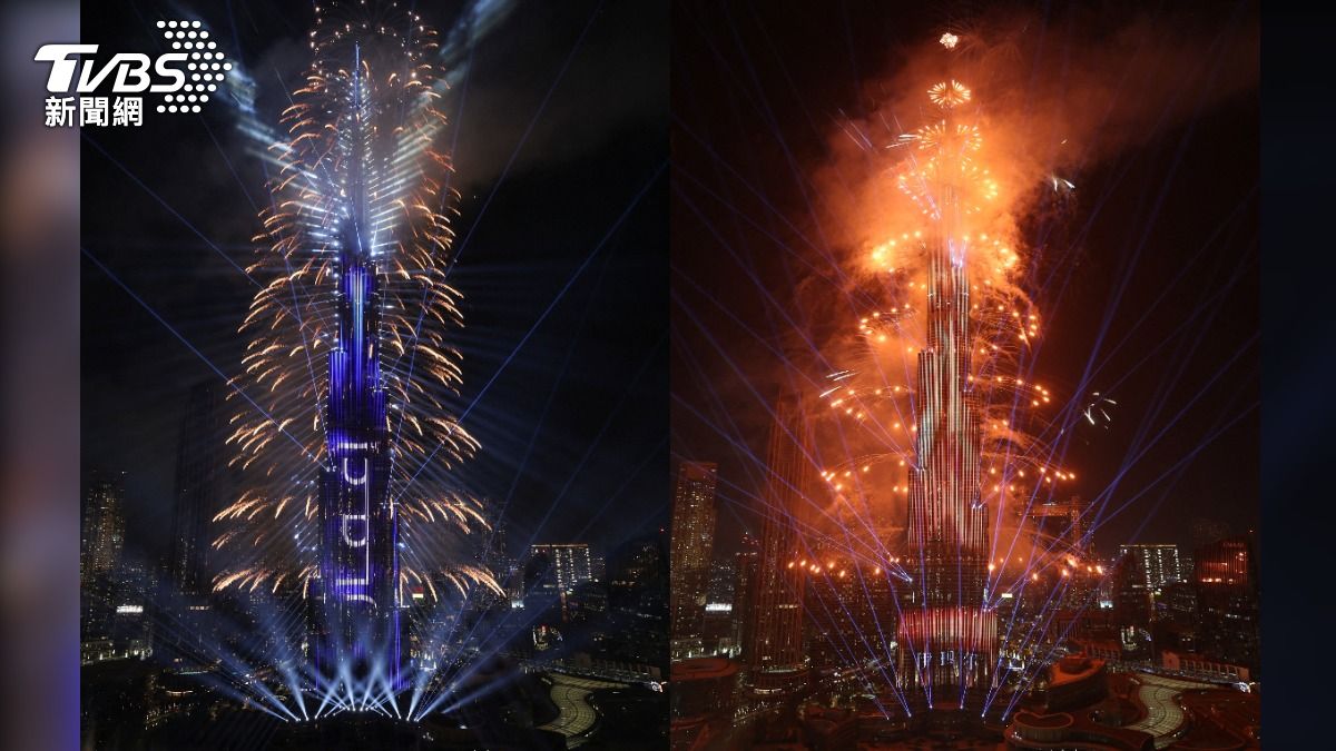 不只哈里發塔!阿聯上萬無人機迎2025 阿布達比53分鐘煙火不斷