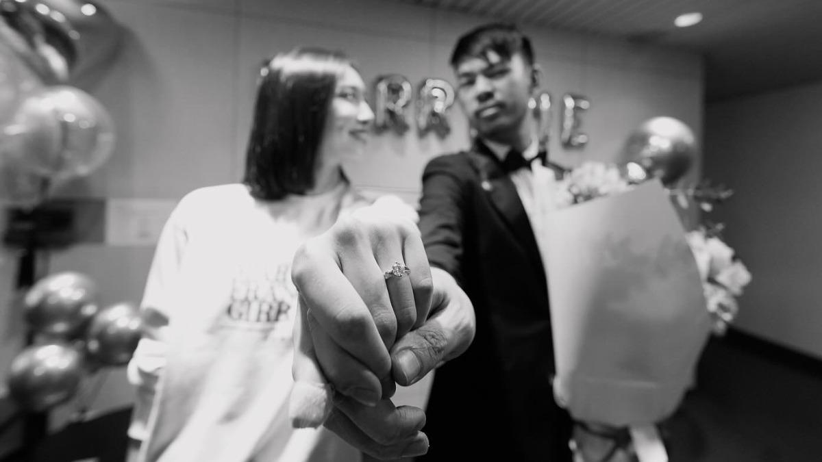 陳大天向劉樸求婚成功。（圖／翻攝自陳大天臉書）