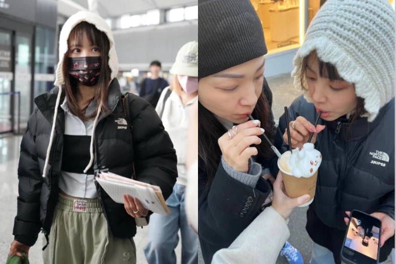 網友發現昆凌身上的The North Face羽絨服，蔡依林也剛好穿過同款。（圖／翻攝自小紅書@百變小jo、蔡依林後院薯）