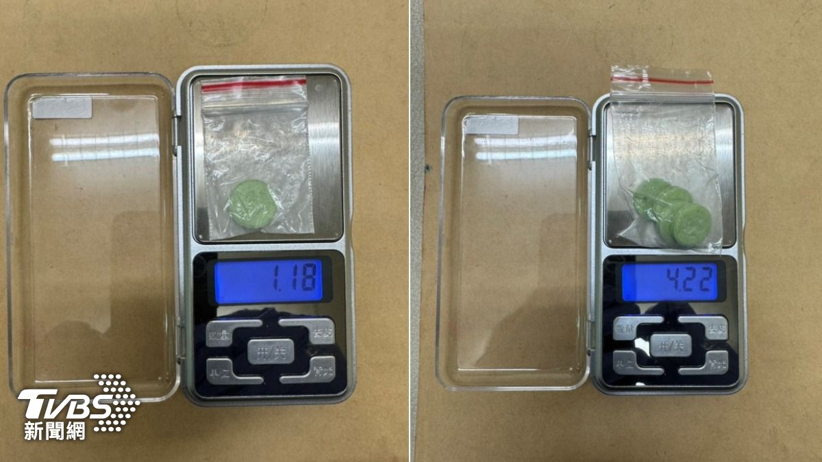 警方查扣含有安非他命成分的哈密瓜錠毒品。(圖/TVBS)