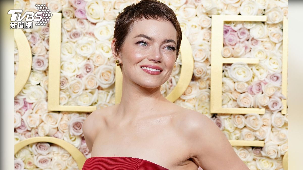 2025金球獎艾瑪史東(Emma Stone)。(圖/達志影像美聯社)