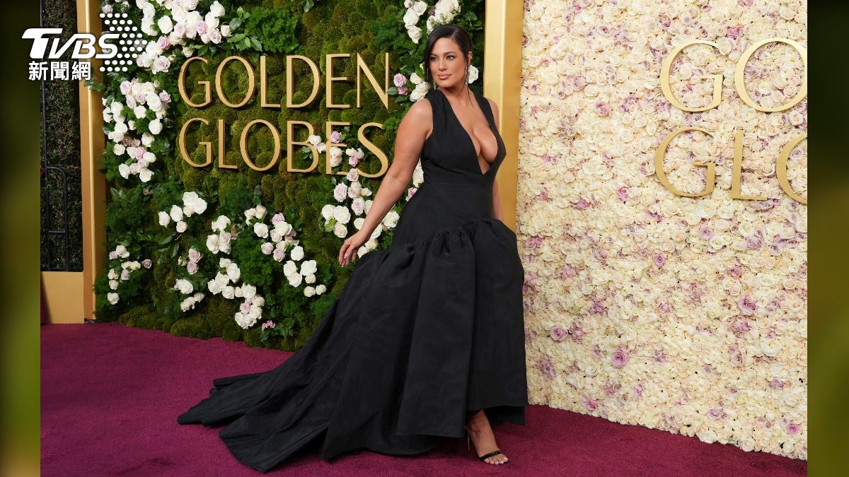 2025金球獎艾希莉(Ashley Graham)。(圖/達志影像美聯社)