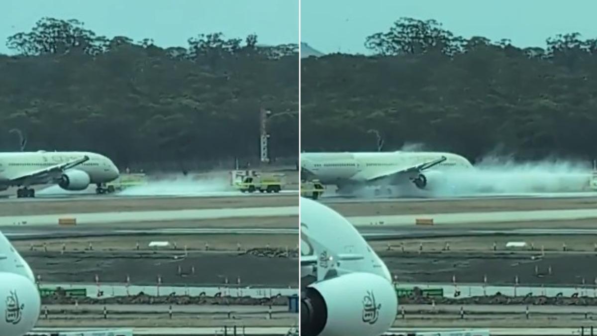 又是波音！班機起飛到一半「起落架起火」還爆胎　機師急踩剎車