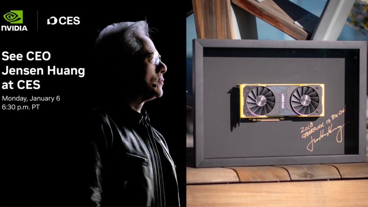 黃仁勳7日於CES演說，NVIDIAGeForce在X贈送親簽顯卡。（圖／翻攝自Ｘ＠NVIDIAGeForce、NVIDIA）