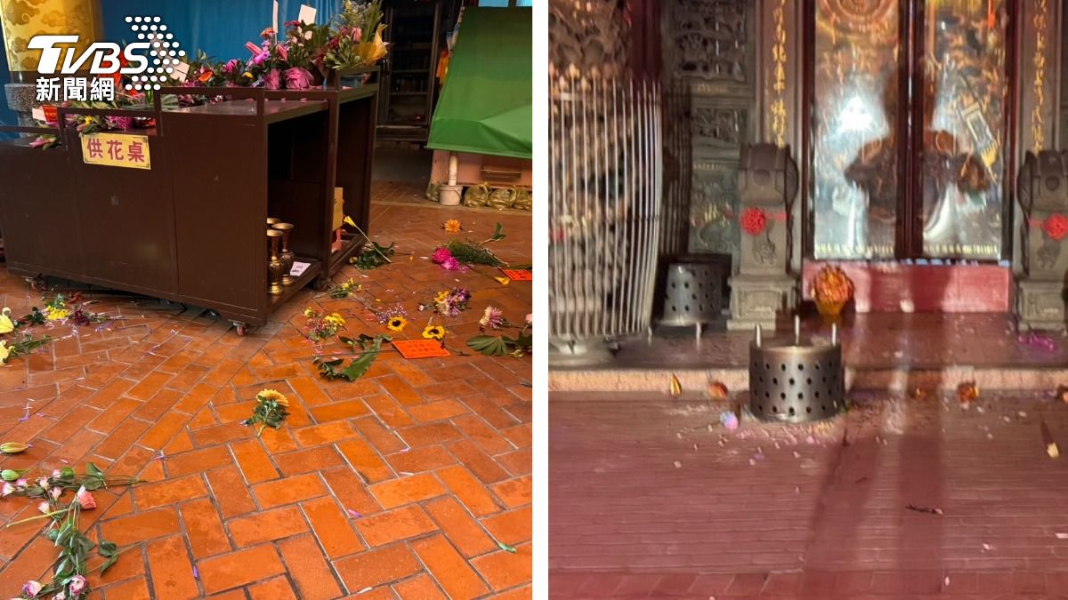 信徒怒了!婦夜闖白沙屯拱天宮 詭毀鮮花弄翻香爐