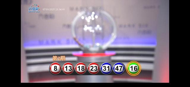 1月7日六合彩結果。（圖／翻攝自馬會直播）