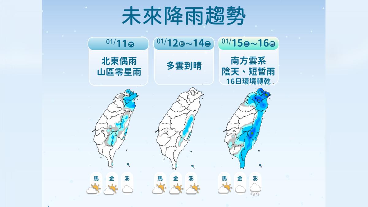 未來降雨趨勢。(圖/氣象署)
