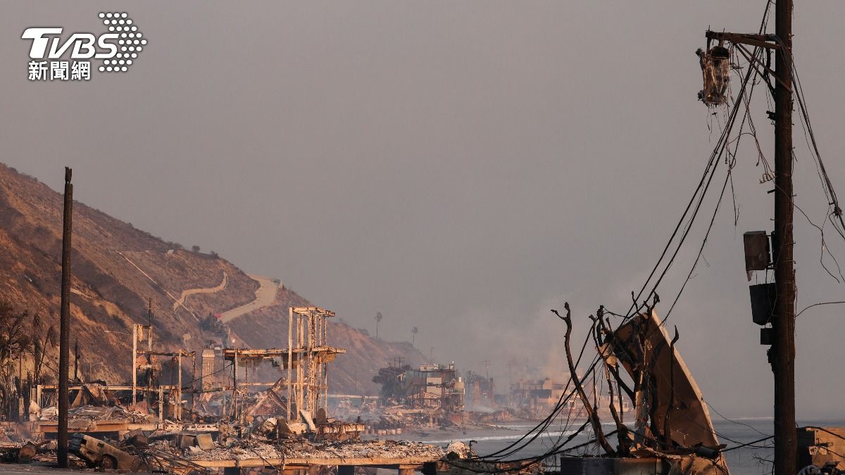 Malibu海岸災情慘重。(圖/達志影像路透社)