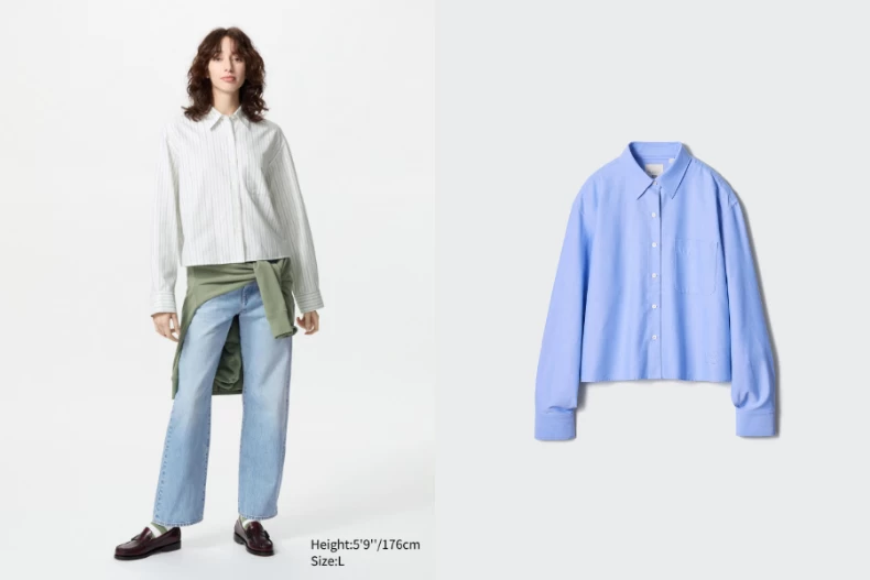 這次聯名中女裝襯衫也有全新的材質更新。(圖/翻攝自UNIQLO)