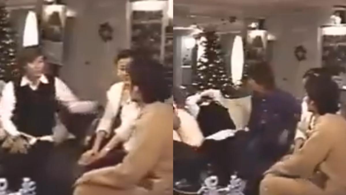 中居正廣多次伸手觸摸宮澤,木村看不下去,擠進2人之間。(圖/翻攝自X@seedold)