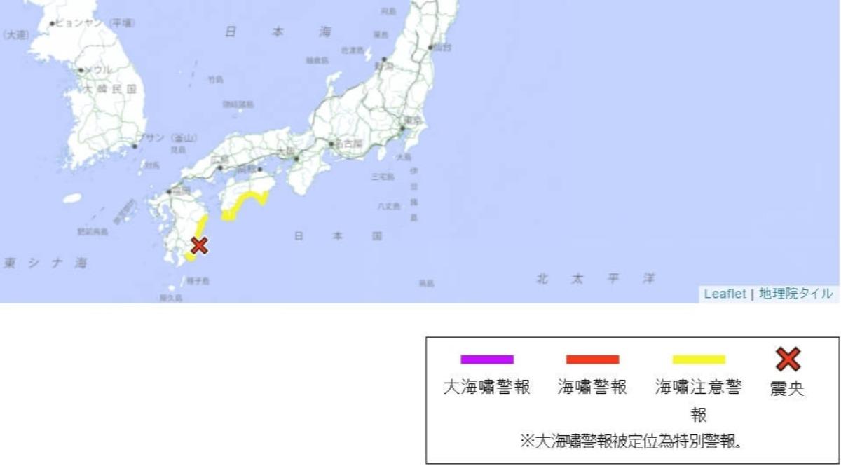 日本宮崎6.9強震「引20公分高海嘯」!熊本等3縣震度達4級