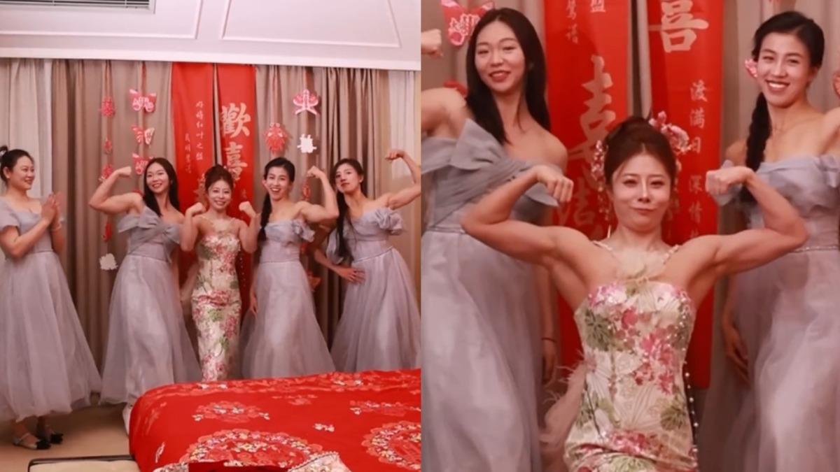 誰敢來鬧婚!「最猛伴娘團」藏3個世界冠軍 超狂二頭肌驚呆全場
