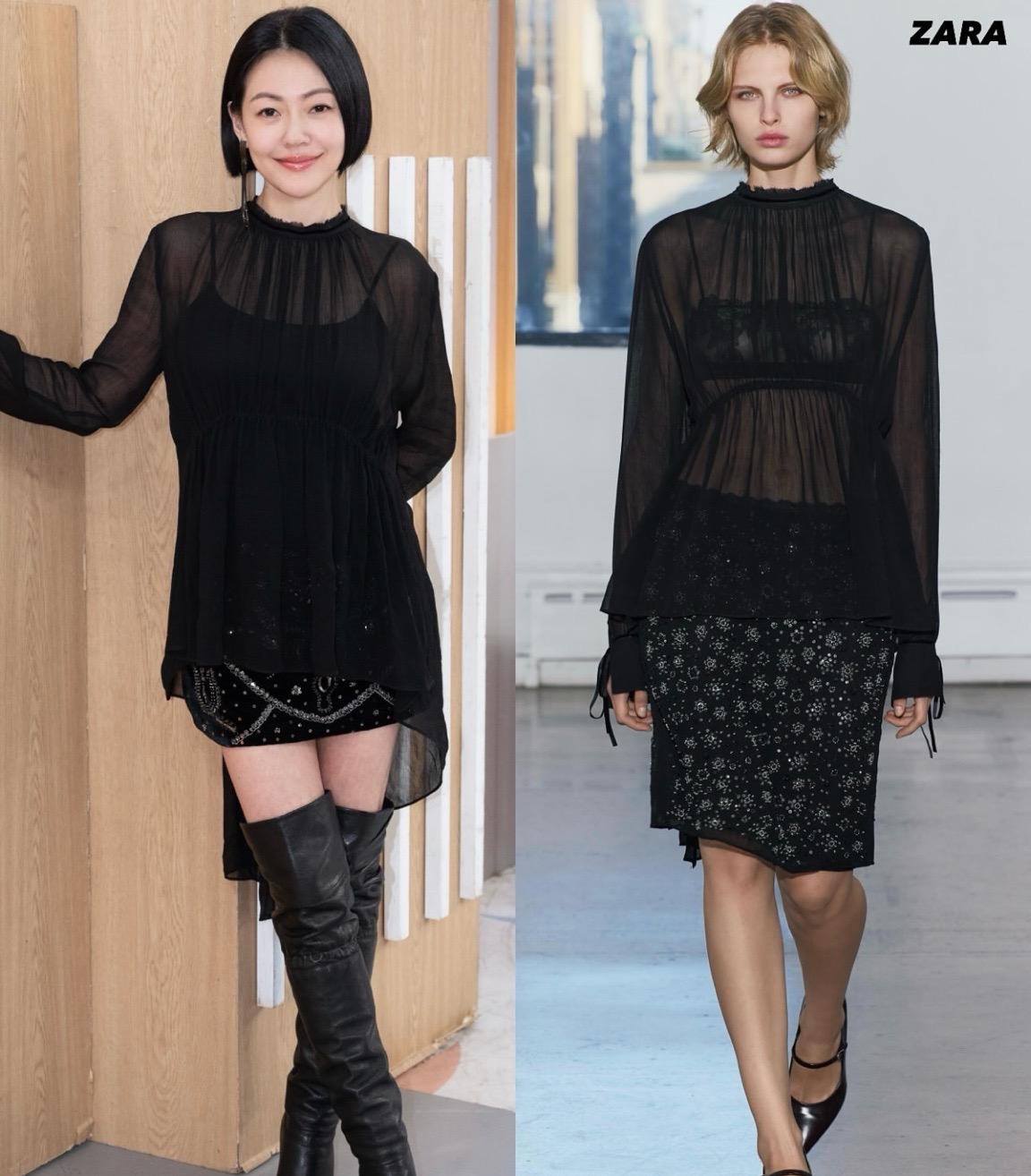 ZARA ZW COLLECTION多變造型罩衫。（圖／翻攝自IG@stylingbyscarlettyeh）