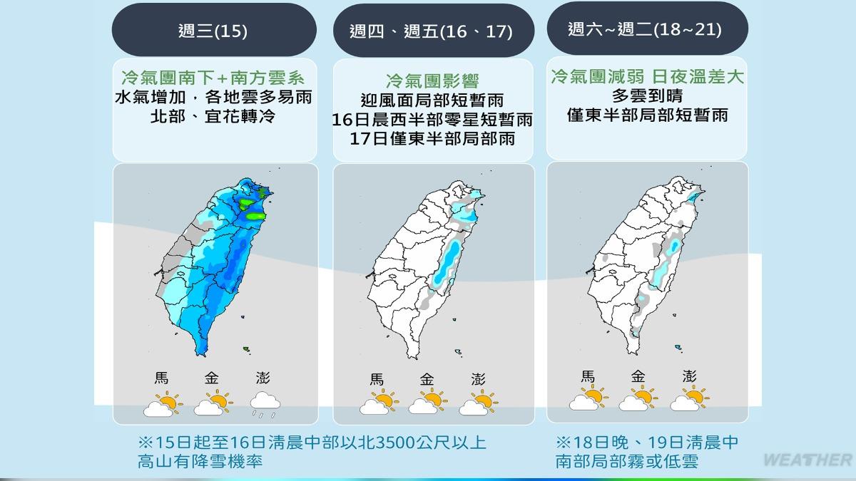 今日至明晨高山仍有降雪機會。（圖／TVBS）
